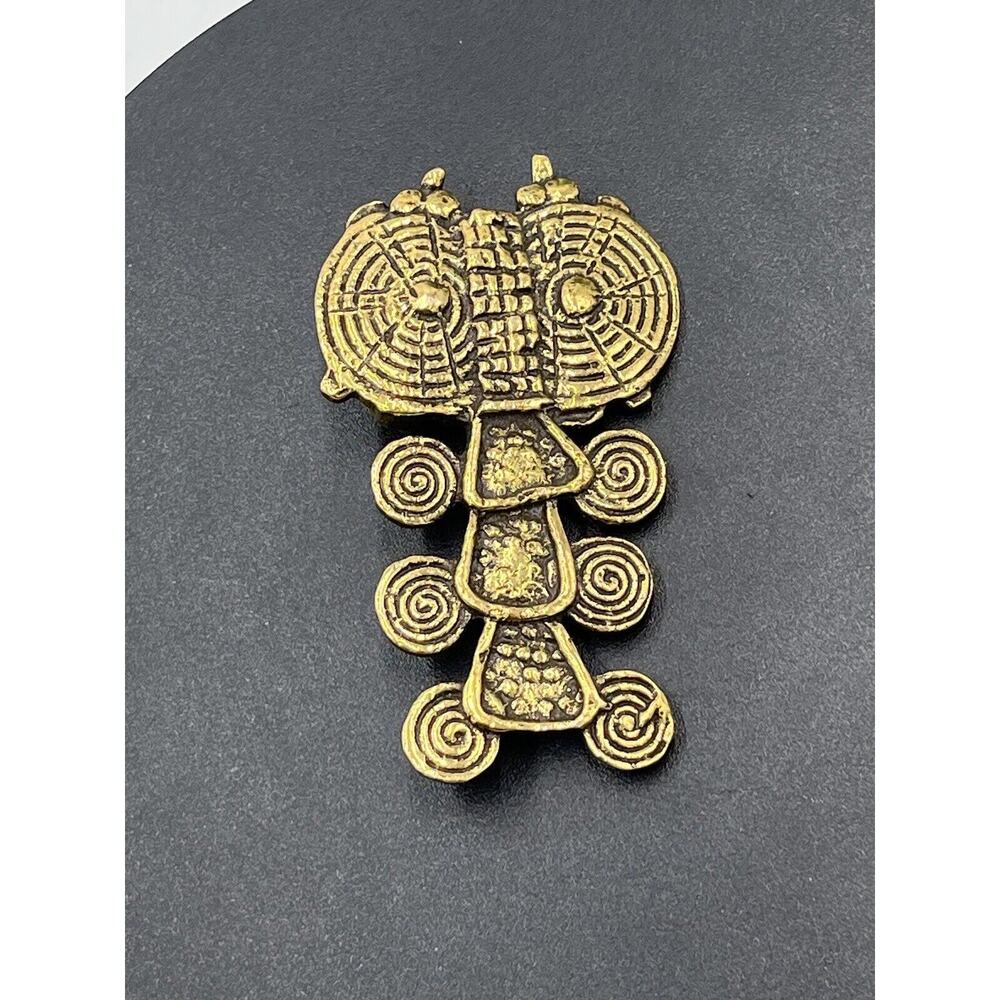 Alva Museum Vintage Mexican Aztec God Figural Reproduction Brooch 1970’s
